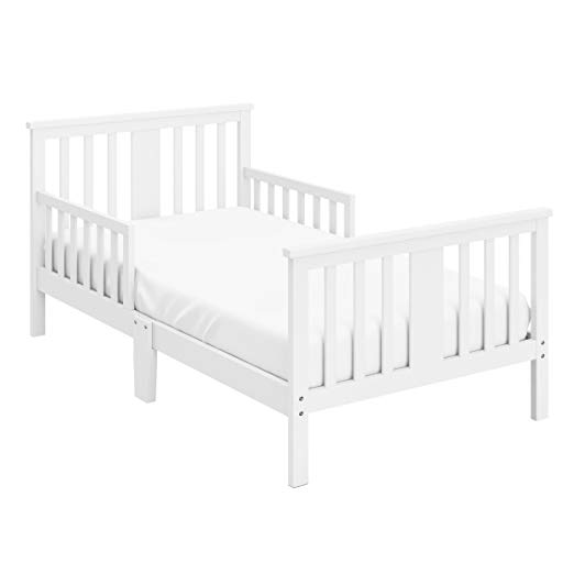 Storkcraft Mission Ridge Toddler Bed White, Fits Standard-Size Toddler Mattress (Not Included), Guardrail on Both Sides, Meets or Exceeds All Federal Safety Standards, Pine & Composite Construction