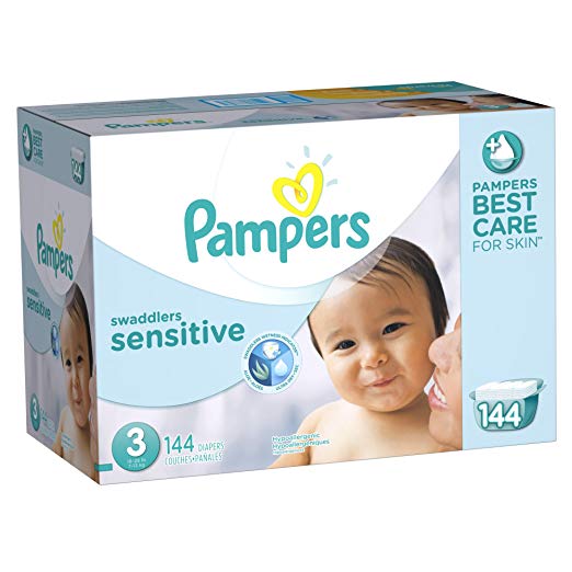 Pampers Swaddlers Sensitive Diapers Size 3 Economy Pack Plus 144 Count