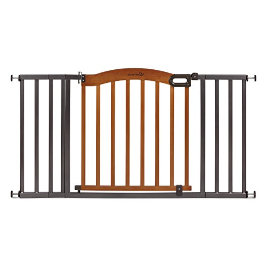 Summer Infant Decorative Wood & Metal 5 Foot Pressure Mounted Gate, Brown/Black