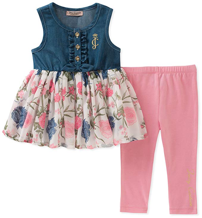 Juicy Couture Girls' Fashion Top and Legging Set