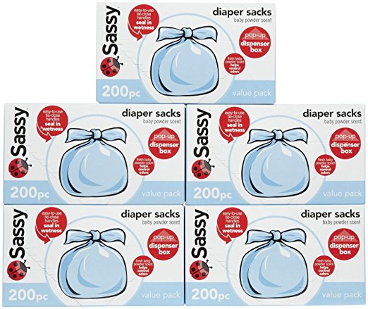 Sassy Disposable Scented Diaper Sacks - 200 ct - 5 pk