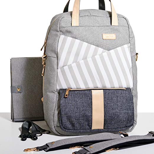 Gadikat Diaper Bag - Dani Backpack, Huge Diaper Changing Pad & Stroller/Shoulder Straps Included